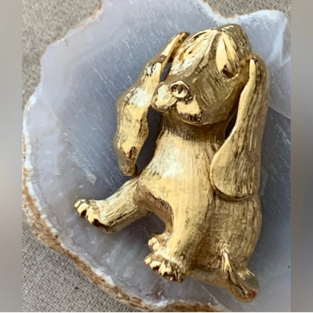 Monet Puppy Brooch